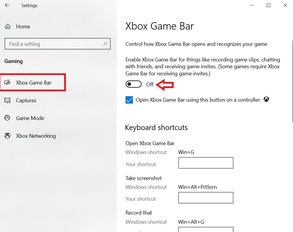 Fix screen tearing by disabling xbox game bar STEP 2